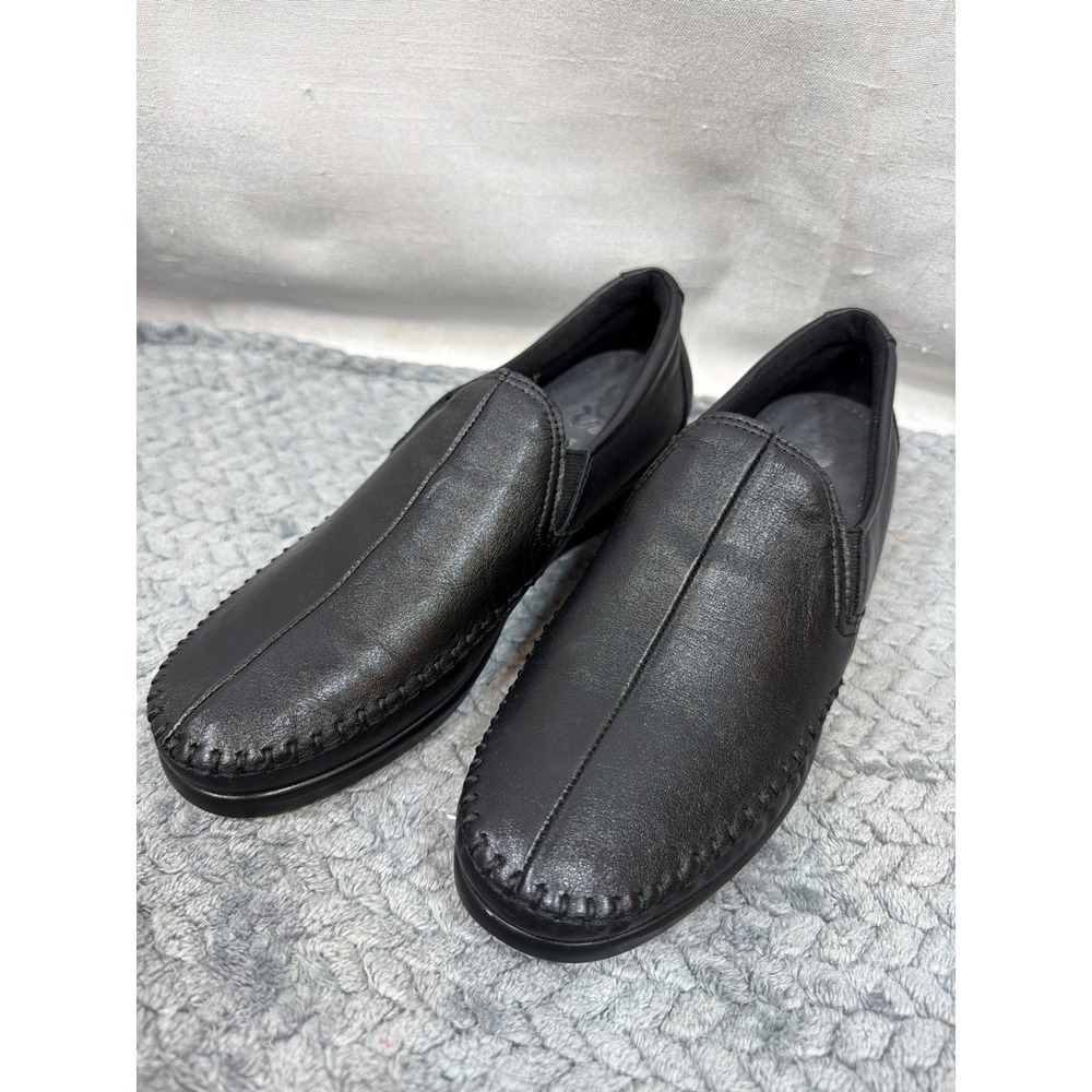 SAS Simplify Black Leather Slip On Loafers Womens 7.5 N Made in US Comfort Shoes
